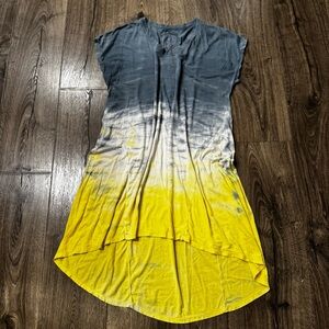 Johnny Was Gray and Yellow Ombre dress size small boho